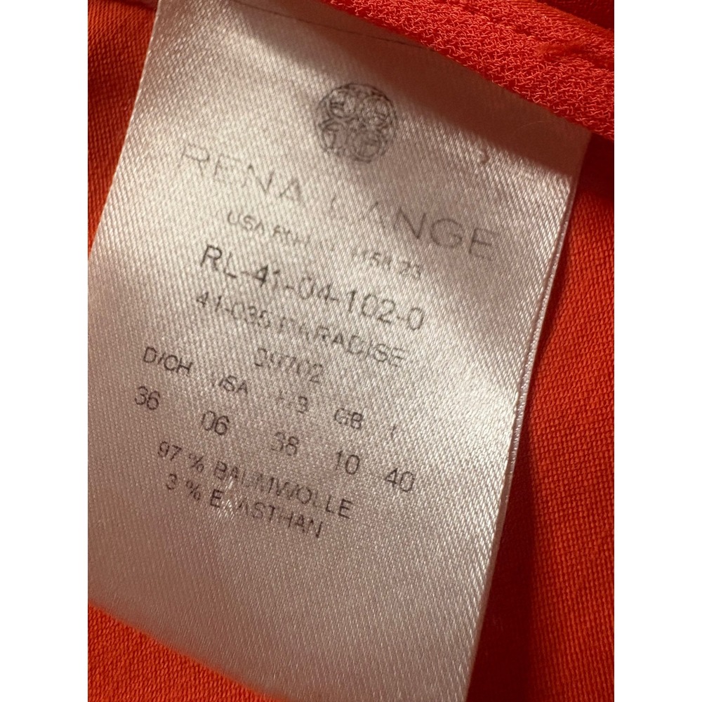 Rena Lange Orange Cotton Blend Peter Pan Collar Blazer Jacket Size 6 - Picture 6 of 8